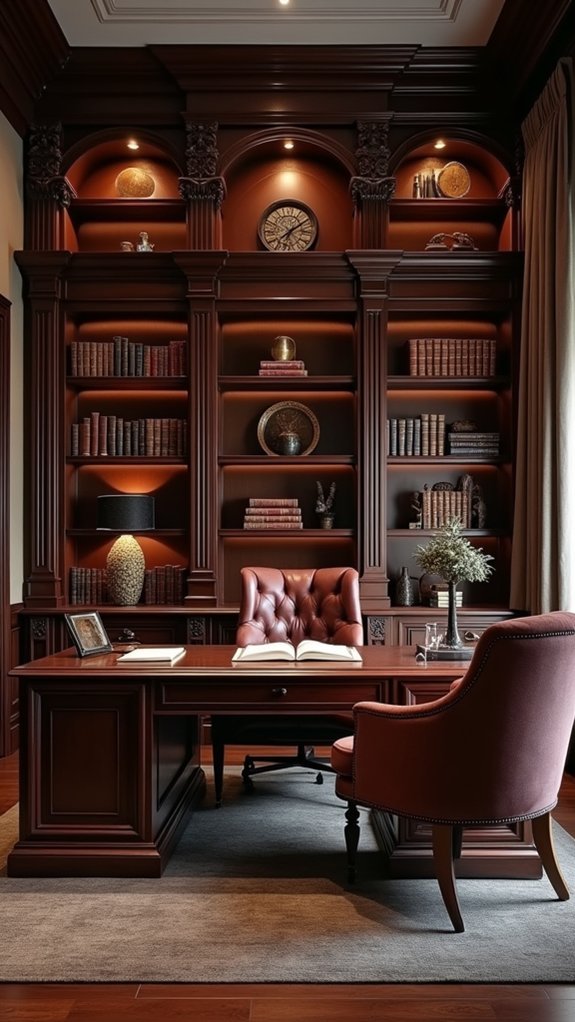 elegant dark wood bookcases