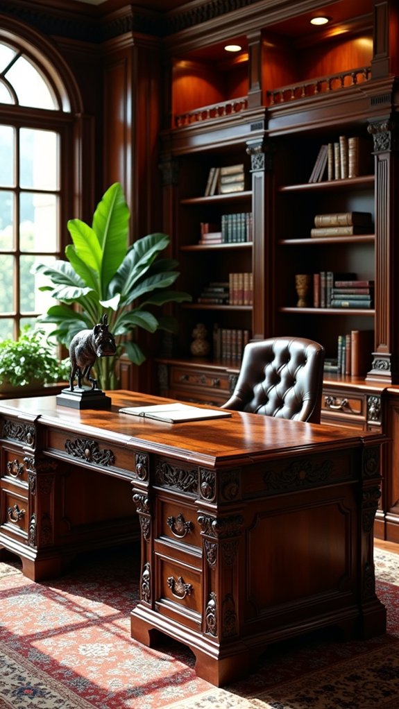 elegant dark wood desks