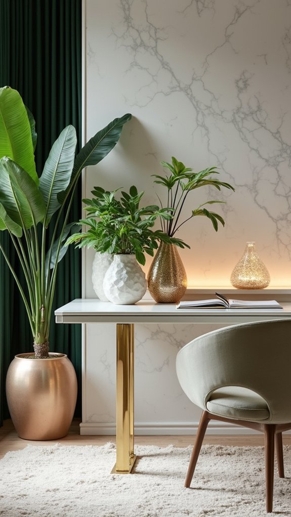 elegant greenery enhances workspace