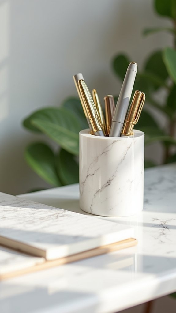 elegant marble desk accessory