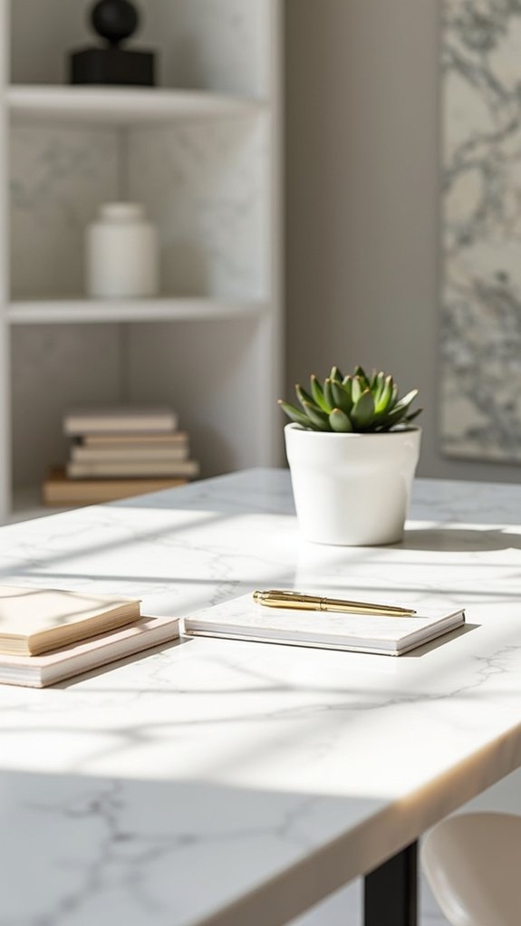 elegant marble shelf decor