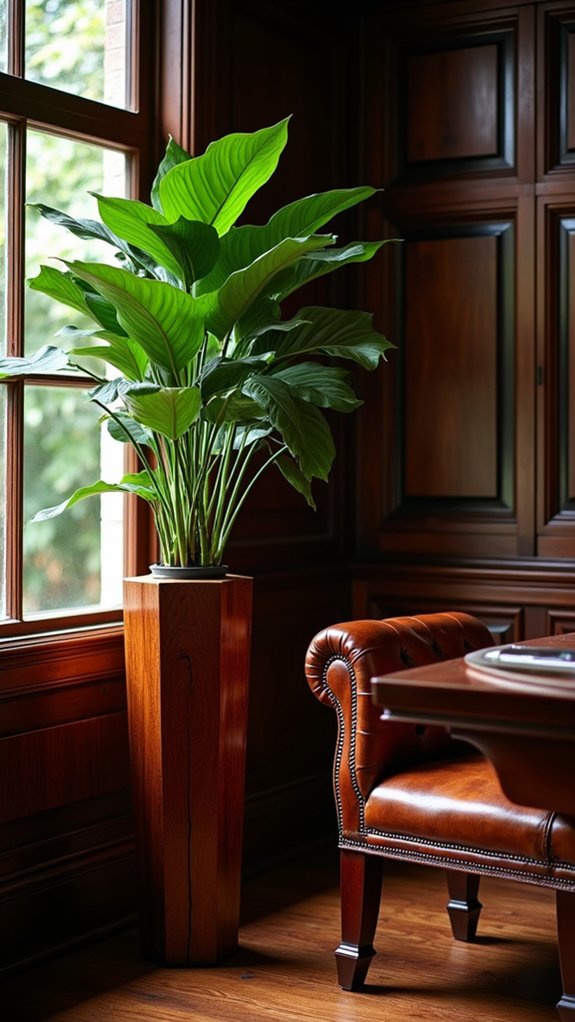 elegant nature inspired office decor