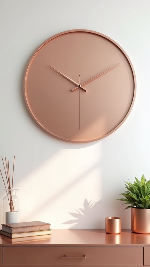 elegant rose gold clock