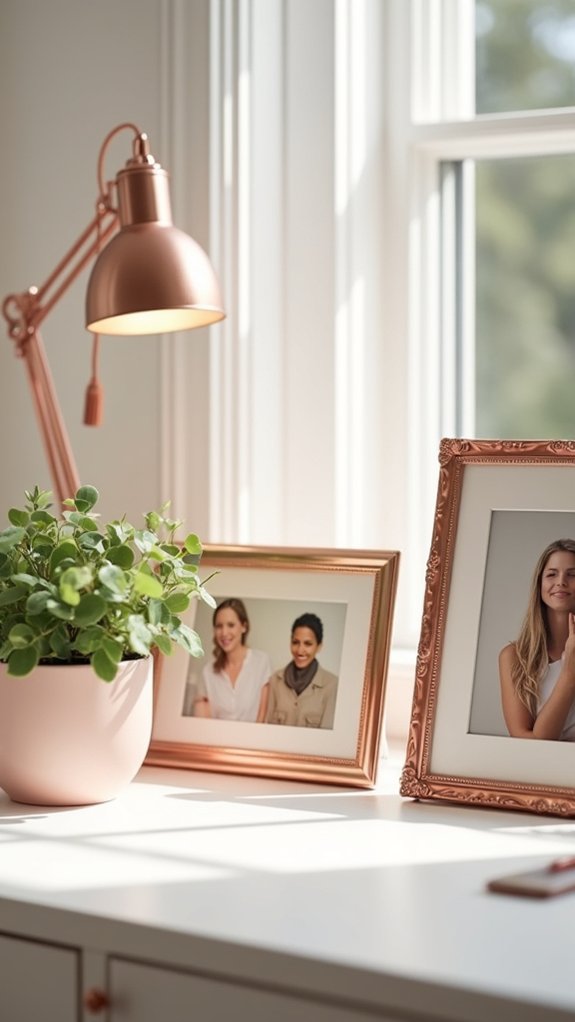 elegant rose gold frames