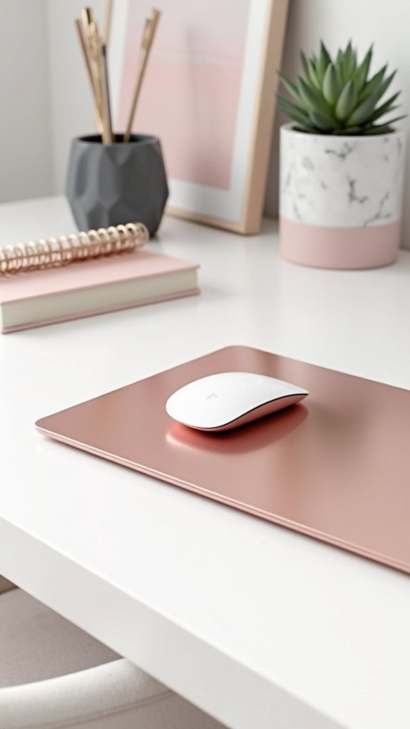 elegant rose gold mouse pad