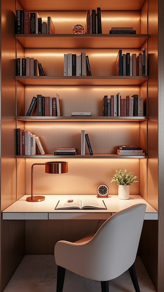 elegant rose gold shelving