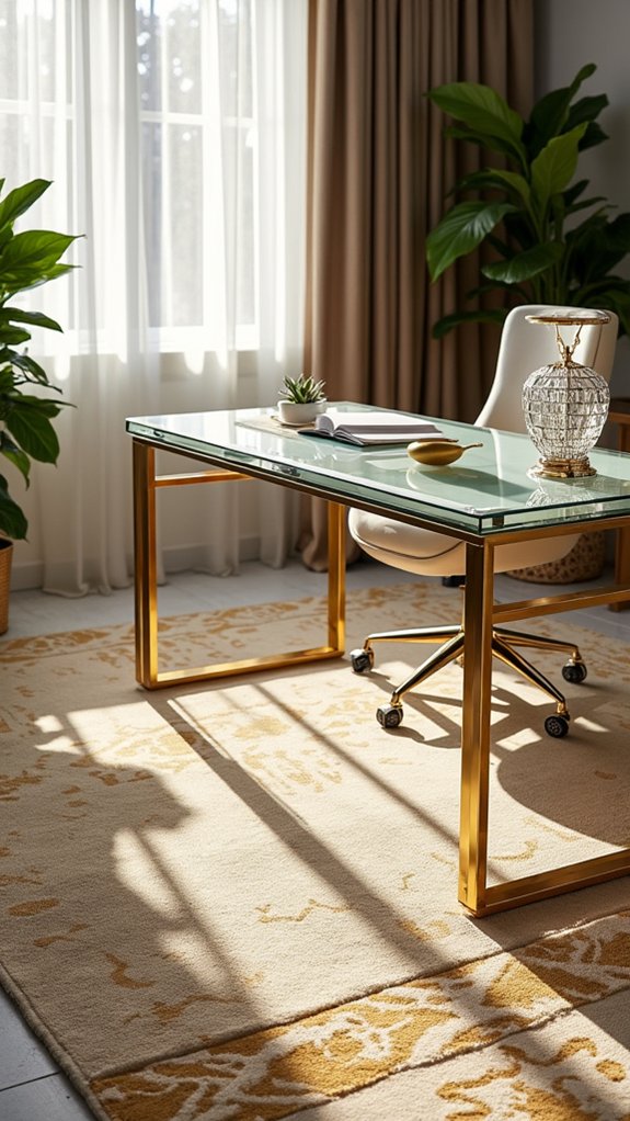 elegant rugs enhance workspace