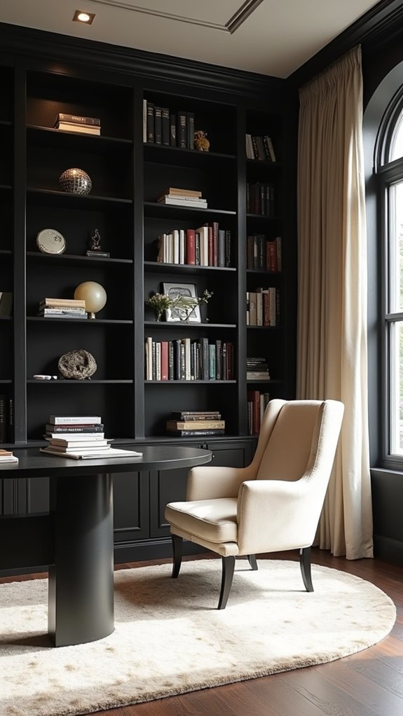 elegant storage with contrast