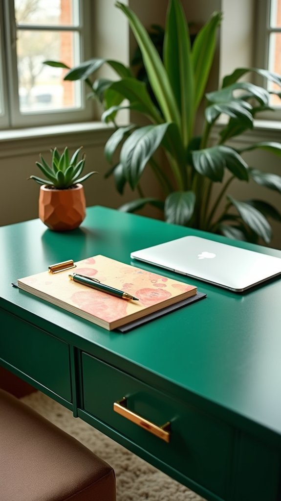 emerald green desk accessories