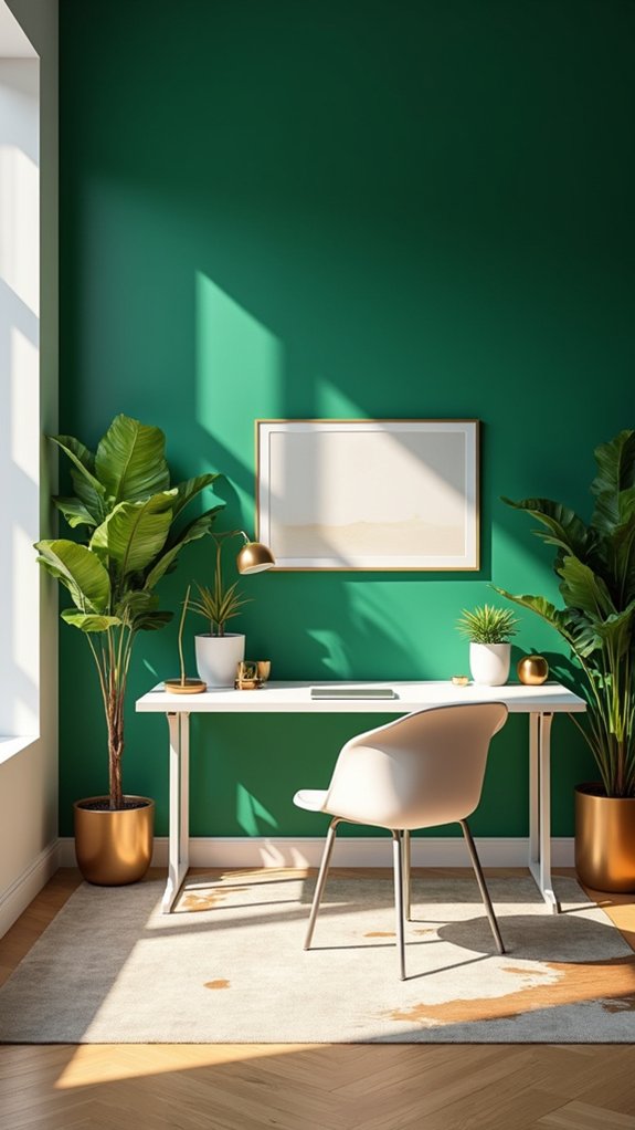 emerald green energizes workspace