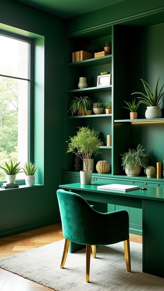 emerald green office elegance