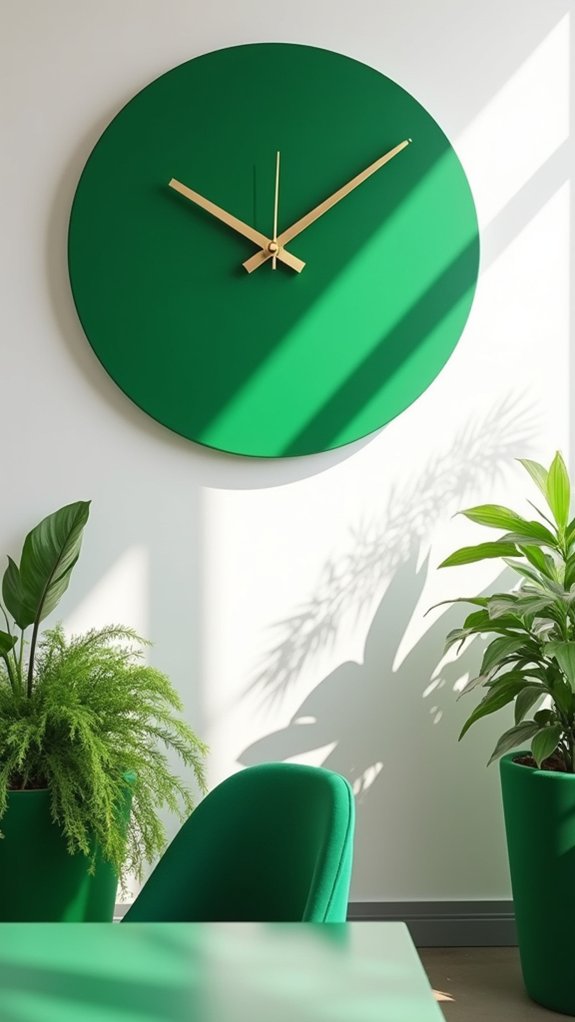 emerald green wall clock