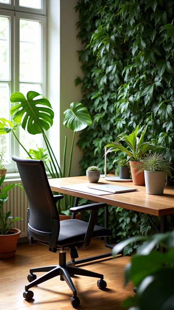 enhance workspace with plants