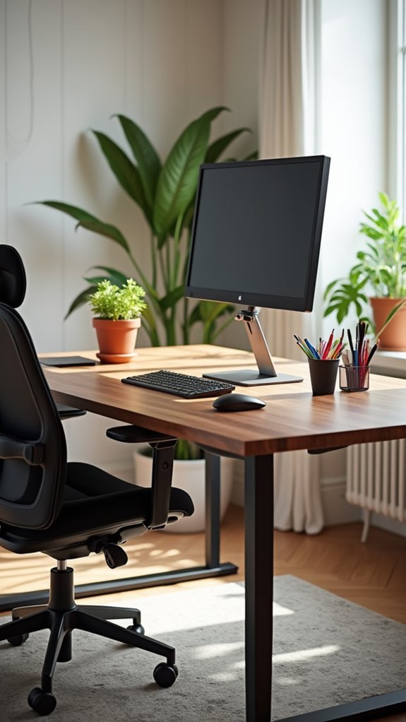 ergonomic customizable desk setup