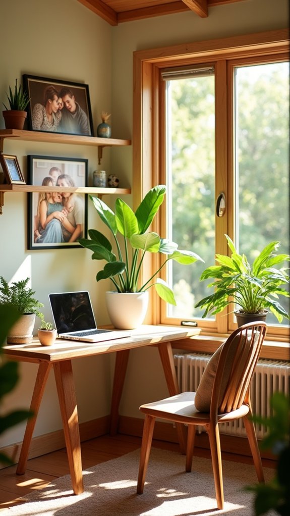 family photos enhance workspace