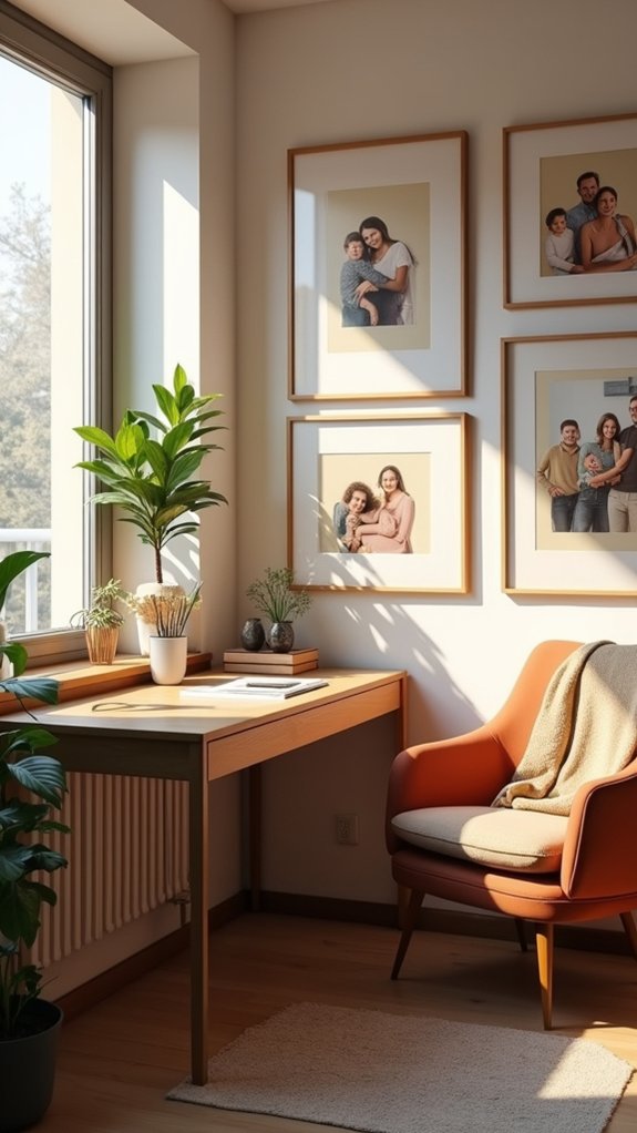 family photos enhance workspace