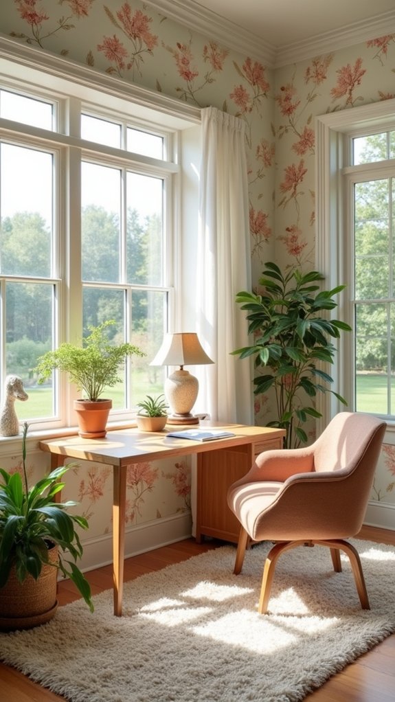 farmhouse wallpaper adds charm