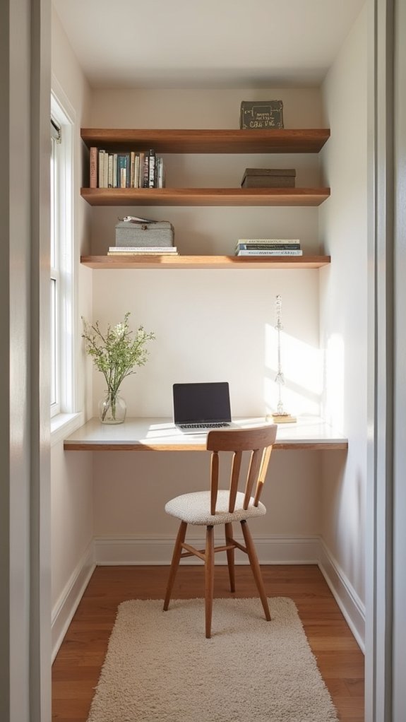 floating shelves for organization