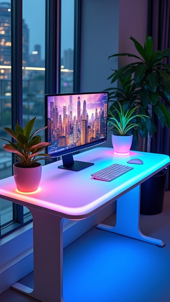 futuristic desk setup aesthetics