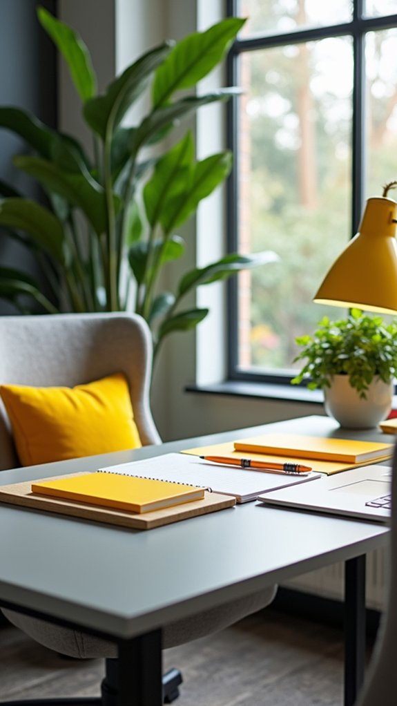 grey and yellow supplies