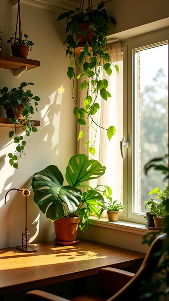 illuminated plants enhance workspace