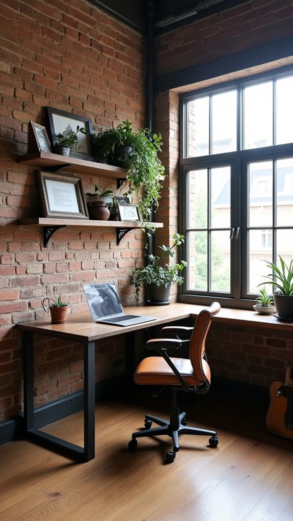 industrial l shaped desk setup