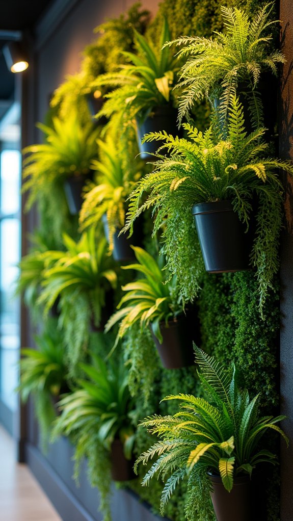inviting plant wall lighting