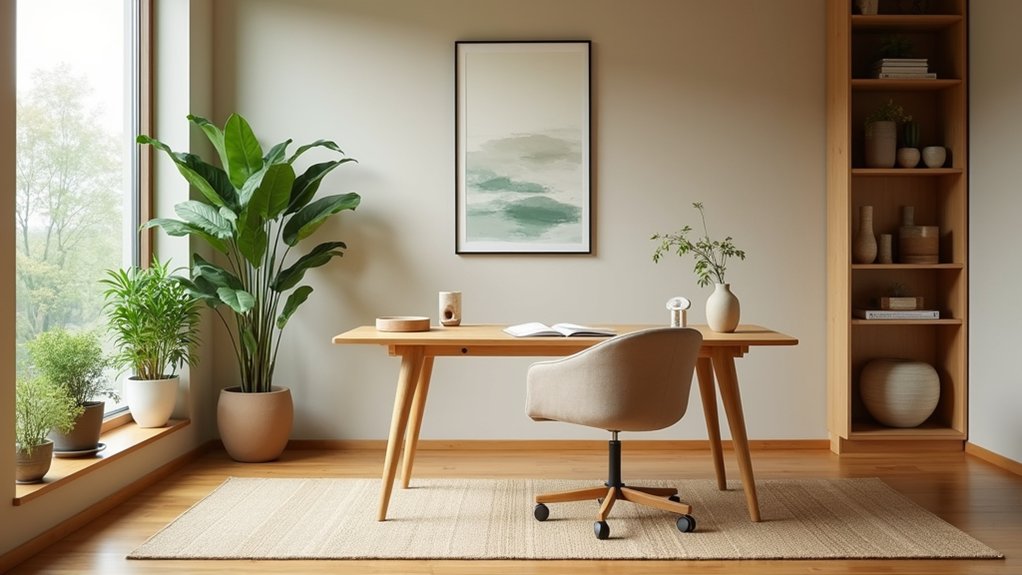 japandi style office decor