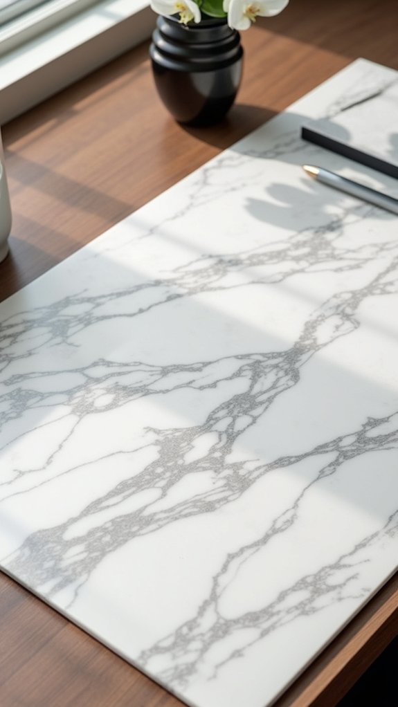 marble aesthetic desk mat