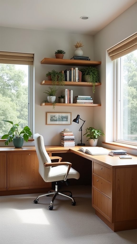 maximize workspace with shelving