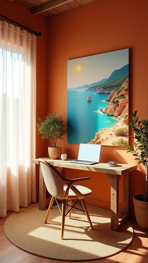mediterranean artwork enhances tranquility