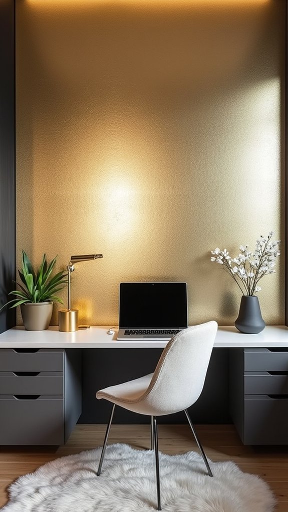metallic accents enhance glam