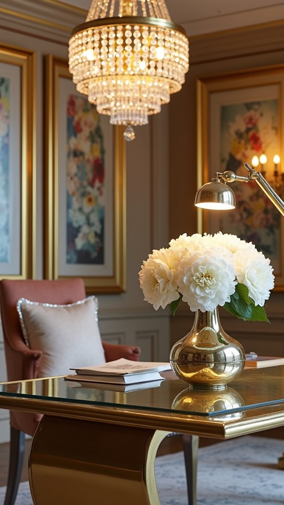 metallic accents enhance sophistication