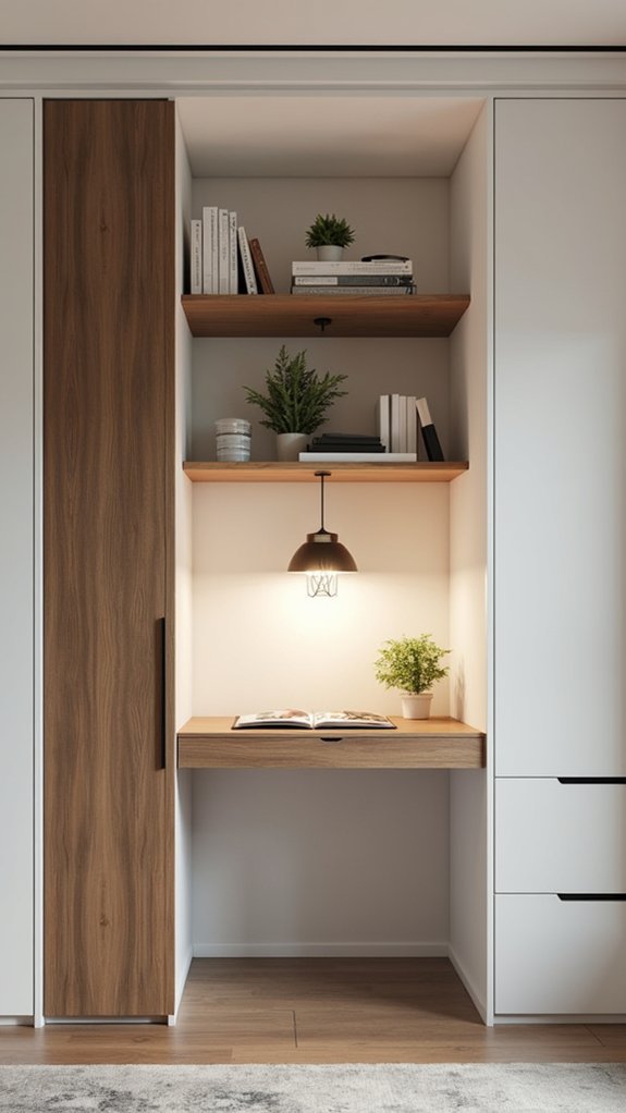 minimalist built in desk design