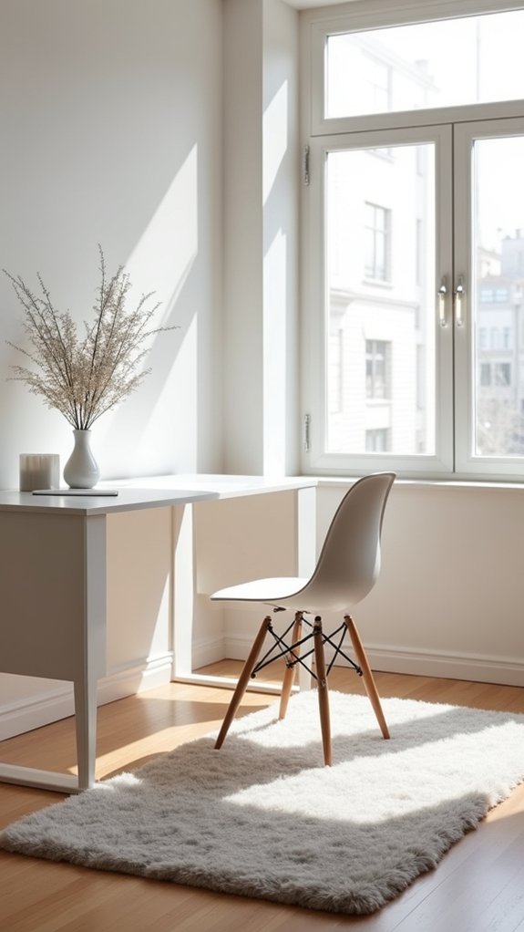 minimalist rug enhances tranquility