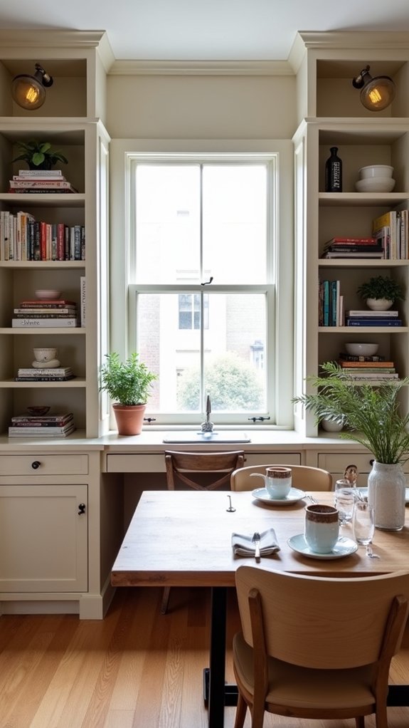 multifunctional built in shelving