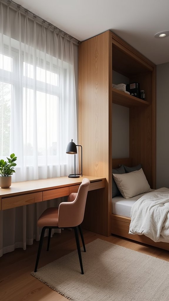 murphy bed workspace transformation