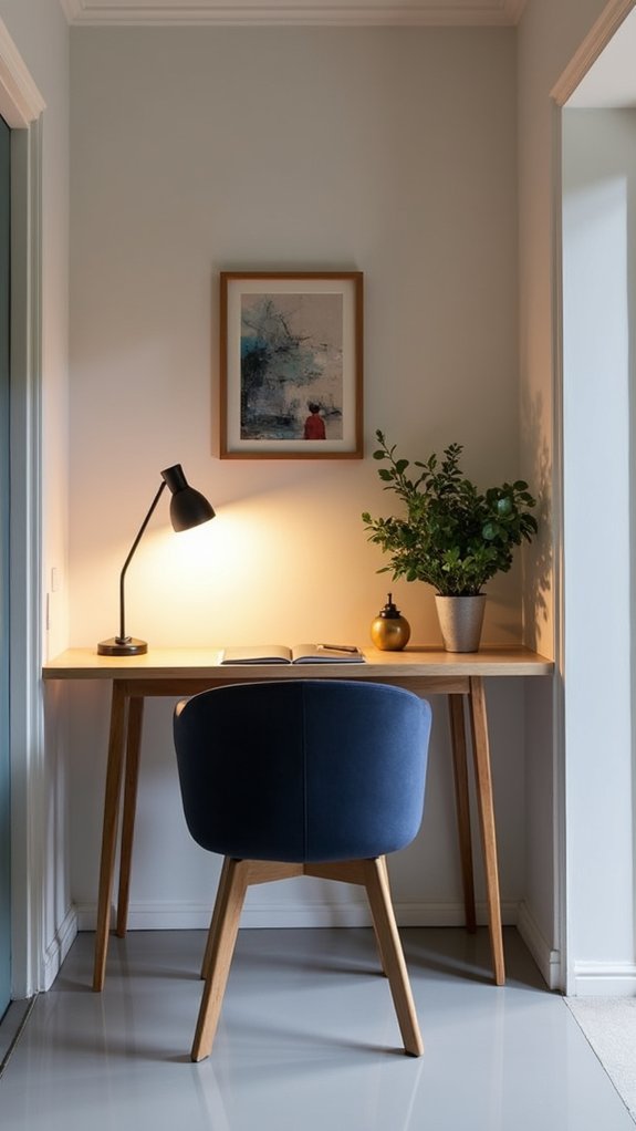 narrow console table workspace