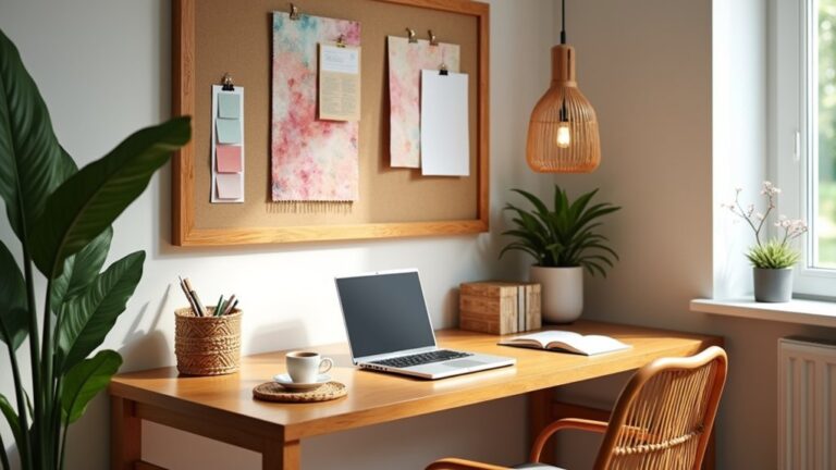 natural rattan office decor