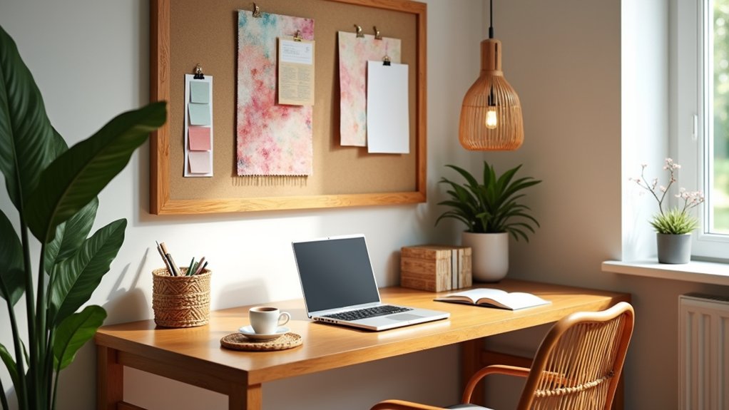 natural rattan office decor