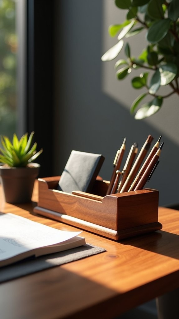 natural wood desk aesthetics