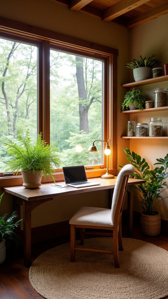 nature inspired calming workspace decor