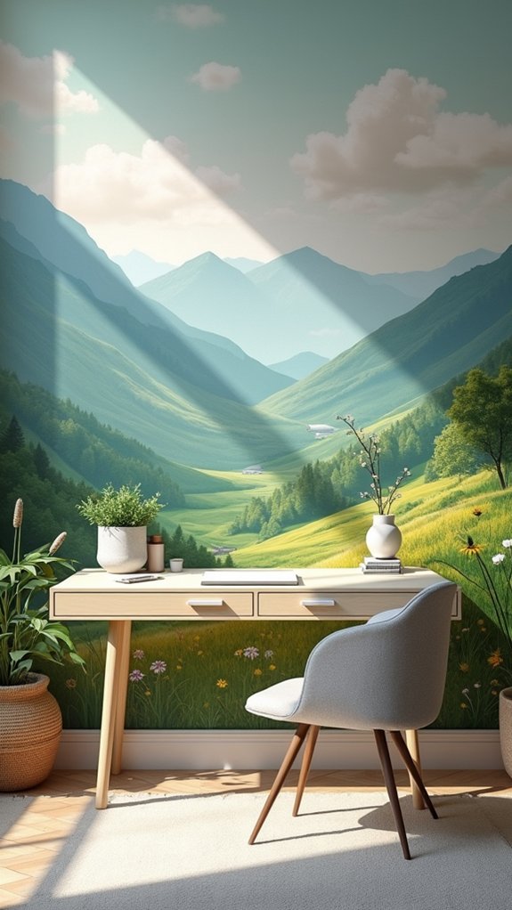 nature inspired workspace murals