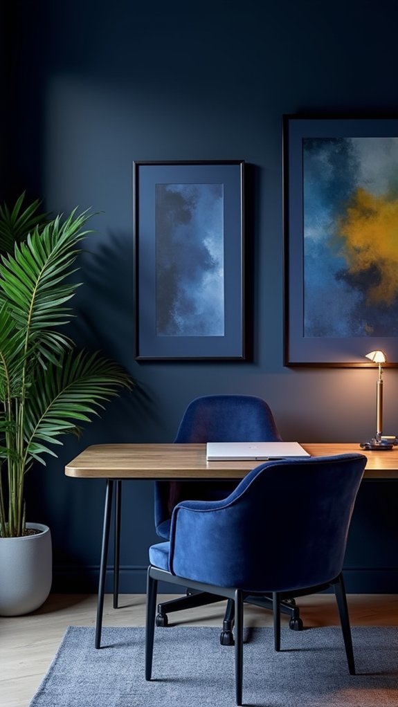 navy blue frame elegance