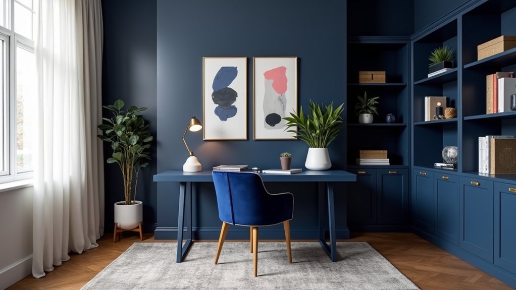 navy blue office decor ideas