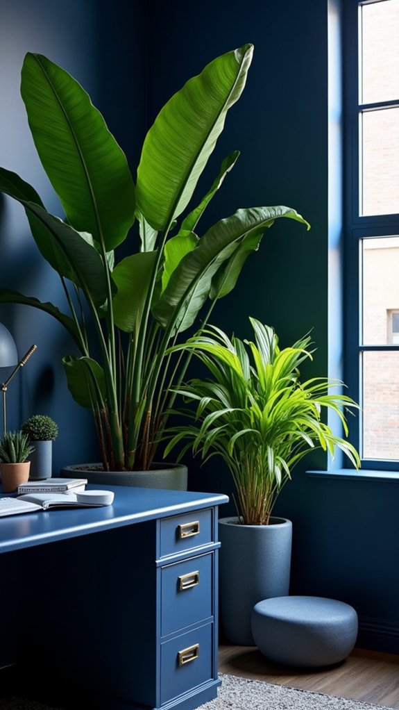 navy blue planters elevate decor