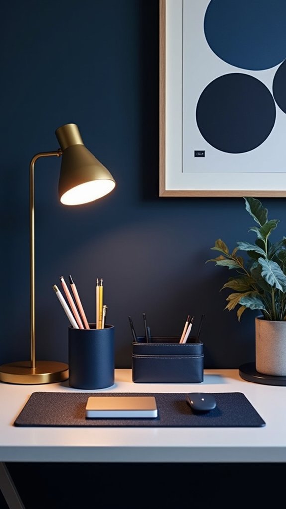 navy blue workspace accessories