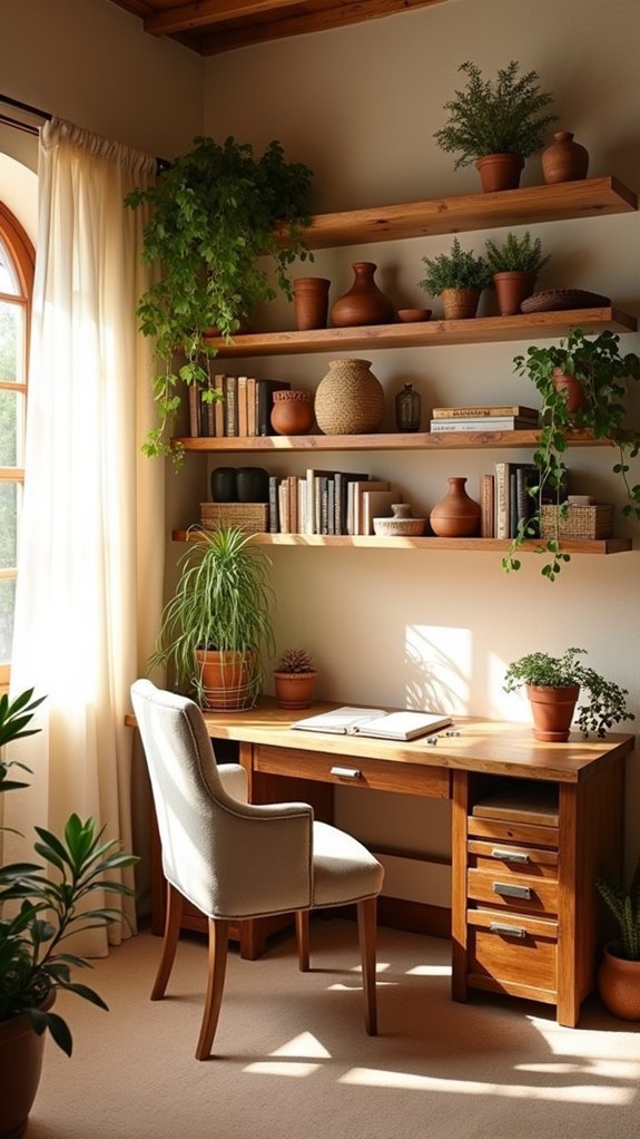 open shelving enhances decor