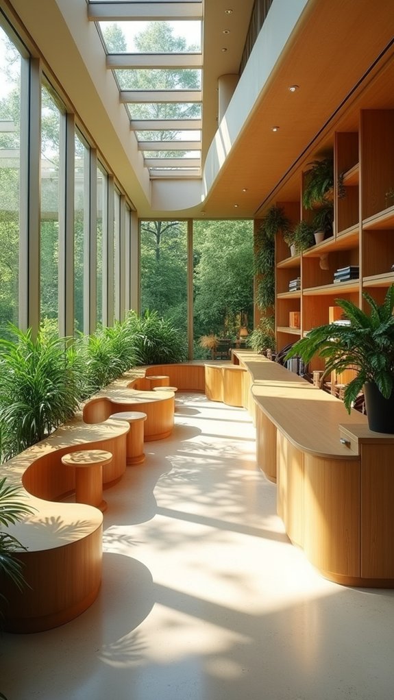 organic shapes enhance office atmosphere