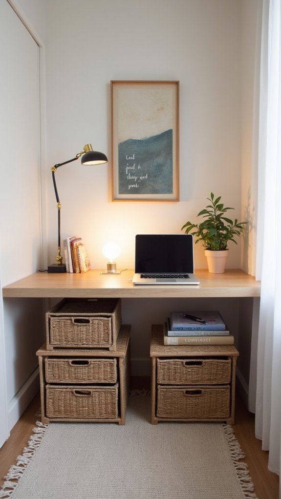 organized under desk storage solutions